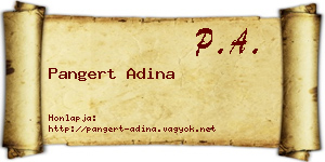 Pangert Adina névjegykártya